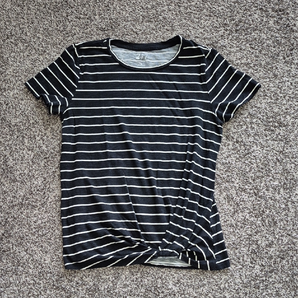 2/$20 Black and White Striped T-Shirt